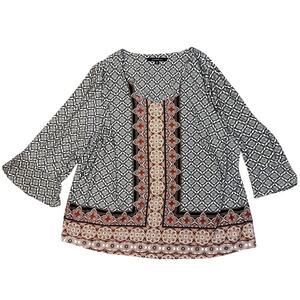 Zac & Rachel Women’s Plus Size 2X Tunic Boho Pattern Top
